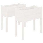 vidaXL Jardinières 2 Pièces Blanc 70x31x70 cm Bois de pin massif
