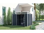Abri de jardin "Detroit" en résine - Gris - 4.54m² - 1.91 x 2.38 m