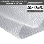 1 rouleau de film bulle d'air largeur 50 cm x longueur 50 mètres - gamme air'roll standard