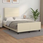 vidaXL Cadre de lit avec tête de lit Crème 120x200 cm Similicuir