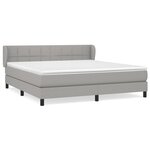vidaXL Lit à sommier tapissier avec matelas Gris clair 180x200cm Tissu