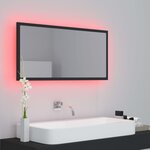vidaXL Miroir à LED de salle de bain Gris 90x8 5x37 cm Acrylique