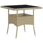 vidaXL Ensemble à dîner de jardin 5 Pièces Résine tressée et verre Beige