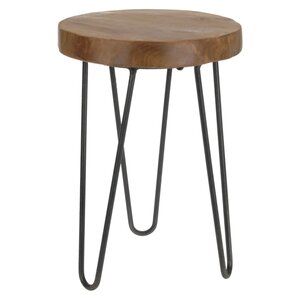 H&S Collection Tabouret décoratif avec pieds en métal 30x42 cm