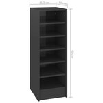 vidaXL Armoire à chaussures Gris brillant 31 5x35x92 cm Aggloméré