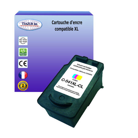 Cartouche compatible avec canon pixma mg2100 mg2140 mg2150 mg2155 remplace canon cl-541 xl couleur - t3azur