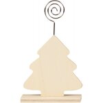 Lot de 6 porte-photos en bois forme sapin à décorer