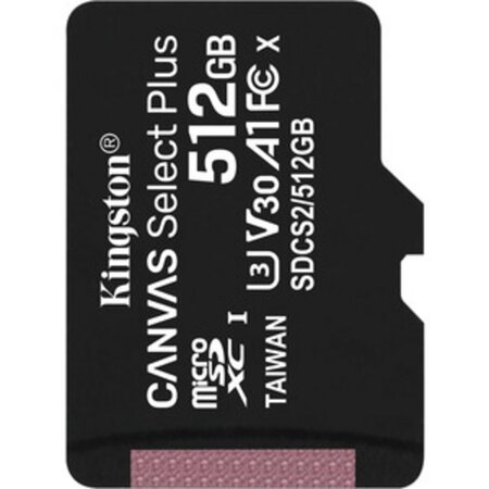 Kingston 512gb micsdxc 100r a1 c10 card single pk