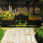 vidaXL Jardinière Noir 245 5x44x75 cm Bois massif de pin