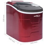 vidaXL Appareil à glaçons Rouge 2 4 L 15 kg / 24 h