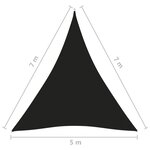 vidaXL Voile de parasol Tissu Oxford triangulaire 5x7x7 m Noir