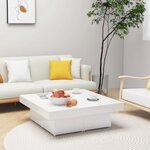 vidaXL Table basse Blanc brillant 90x90x28 cm Aggloméré