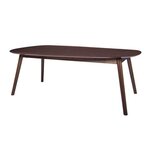 Lot de 2 Tables basses - Imitation bois noyer et jaune - L 120 x P 70 x H 43 cm et L 66 x P 42 x H 33 cm - JASON