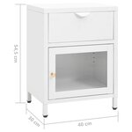 vidaXL Table de chevet Blanc 40x30x54 5 cm Acier et verre
