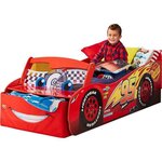 Disney Cars Lit pour garçons Flash McQueen avec rangement et pare-brise lumineux pour matelas 140cm x 70cm