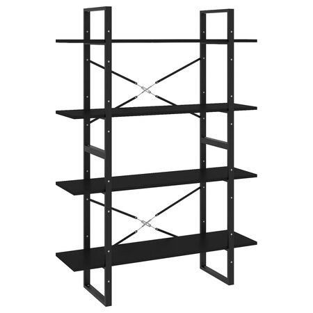 vidaXL Bibliothèque à 4 niveaux Noir 100x30x140 cm Aggloméré