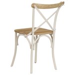 vidaXL Chaises à dossier croisé lot de 6 blanc bois de manguier massif