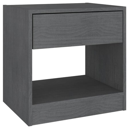 vidaXL Table de chevet Gris 40x31x40 cm Bois de pin massif