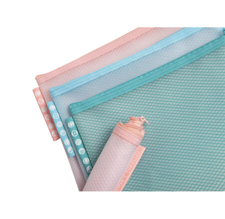 Pochette À Fermeture Éclair En Plastique Souple Chromaline Pastel - A5 - X 12 - Exacompta