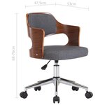 vidaXL Chaises pivotantes à manger lot de 2 gris bois courbé et tissu