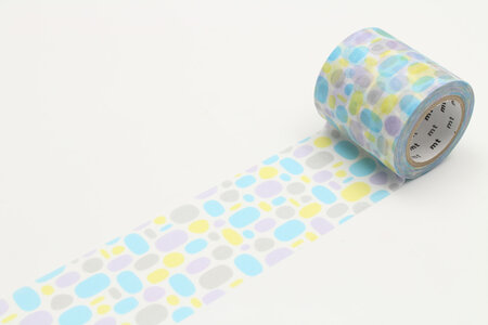 Masking Tape MT Casa 5 cm pavés ronds bleu - pool blue