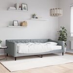 vidaXL Lit de jour avec matelas gris clair 100x200 cm tissu