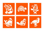 Lot 6 Pochoirs Animaux Proteges