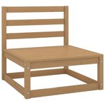 vidaXL Salon de jardin 5 Pièces Marron miel Bois de pin massif