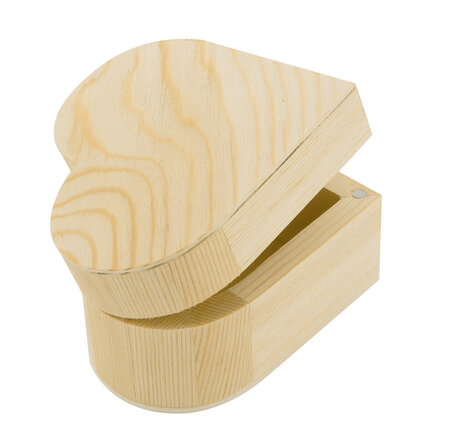 Boite en bois coeur 9.5 x 8.3 H 5.5 cm