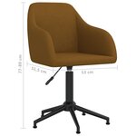 vidaXL Chaise pivotante de salle à manger Marron Velours