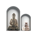 Autocollant mural niche bouddha