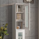 vidaXL Armoire murale suspendue Blanc brillant 34 5x34x90 cm