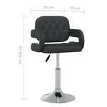 vidaXL Chaises pivotantes à manger lot de 6 noir similicuir