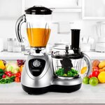 KITCHEN COOK Robot Multifonction Le Partenaire XL - 500W - Bol mélangeur 0,8L - 4 vitesses + fonction Pulse - Blender 1,5L