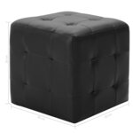 vidaXL Poufs 2 Pièces Noir 30 x 30 x 30 cm Similicuir