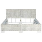vidaXL Cadre de lit Gris Rotin naturel 140 x 200 cm