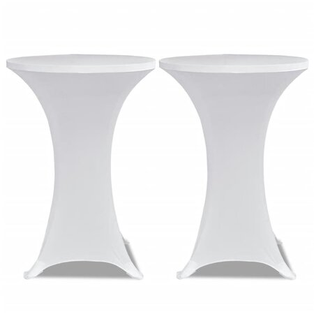 vidaXL Housses élastiques de table Ø 80 cm Blanc 2 Pièces