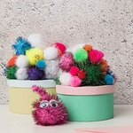 60 pompons brillants rouges