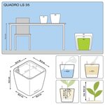 Lechuza jardinière quadro 35 ls all-in-one taupe brillant 16165