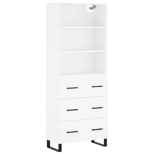 vidaXL Buffet haut Blanc 69 5x34x180 cm Bois d'ingénierie