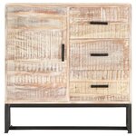 vidaXL Buffet Blanc 73x30x75 cm Bois d'acacia massif
