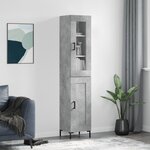 vidaXL Buffet haut Gris béton 34 5x34x180 cm Bois d'ingénierie