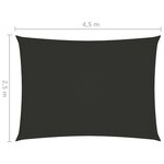 vidaXL Voile de parasol Tissu Oxford rectangulaire 2 5x4 5m Anthracite