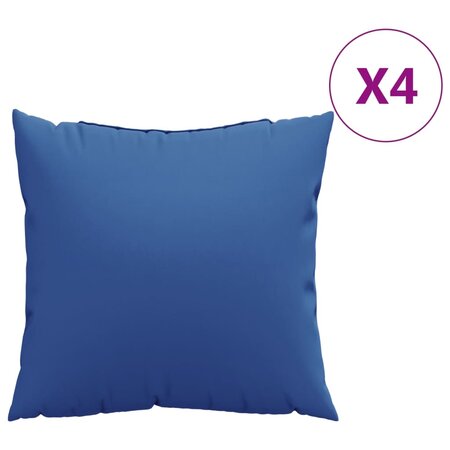 vidaXL Coussins décoratifs 4 Pièces bleu royal 40x40 cm tissu