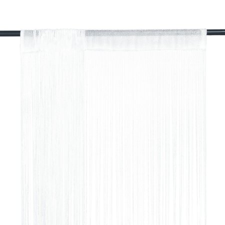 vidaXL Rideau en fils 2 Pièces 100 x 250 cm Blanc