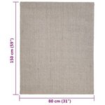 vidaXL Tapis Sisal naturel 80x150 cm Sableux
