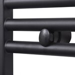vidaXL Sèche-serviettes eau chaude à rails droits noir 500 x 1160 mm