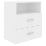 vidaXL Table de chevet Blanc 50x32x60 cm