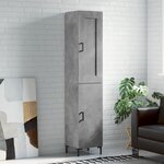 vidaXL Buffet haut Gris béton 34 5x34x180 cm Bois d'ingénierie