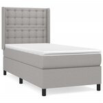 vidaXL Lit à sommier tapissier avec matelas Gris clair 90x200 cm Tissu
